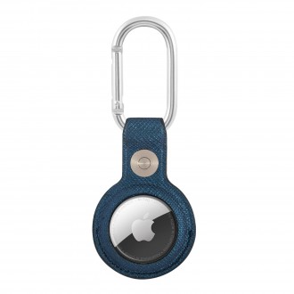 Guess PU Saffiano Script Dog Clip AirTag Pouzdro Blue (GUATPSASRSB)