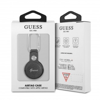 Guess PU Saffiano Script Dog Clip AirTag Pouzdro Grey (GUATPSASRSG)