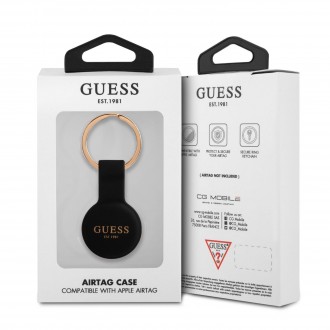 Guess Liquid Silicone Classic Logo AirTag Pouzdro Black (GUATSGEK)