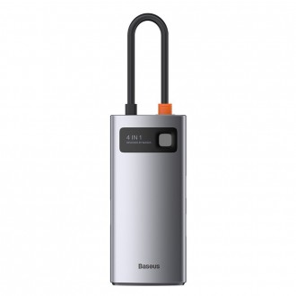 Baseus CAHUB-CY0G Metal Gleam 4v1 Dokovací Stanice USB - C / HDMI,  USB 3.0,  PD,  USB 2.0 Gray