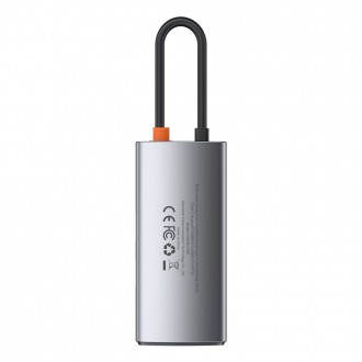 Baseus CAHUB-CY0G Metal Gleam 4v1 Dokovací Stanice USB - C / HDMI,  USB 3.0,  PD,  USB 2.0 Gray