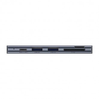 Baseus CAHUB-K0G Harmonica 5v1 Dokovací stanice USB-C/2xUSB 3.0, 1xUSB-C, 2xTF/SD Grey