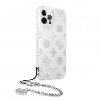 Guess PC Chain Peony Zadní Kryt pro iPhone 12 Pro Max Silver (GUHCP12LKPSWH)