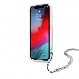 Guess PC Chain Peony Zadní Kryt pro iPhone 12 Pro Max Silver (GUHCP12LKPSWH)