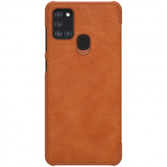 Nillkin Qin Book Pouzdro pro Samsung Galaxy A21s Brown