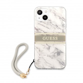 Guess TPU Marble Stripe Zadní Kryt pro iPhone 13 Mini Grey (GUHCP13SKMABGR)