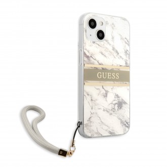 Guess TPU Marble Stripe Zadní Kryt pro iPhone 13 Mini Grey (GUHCP13SKMABGR)