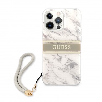 Guess TPU Marble Stripe Zadní Kryt pro iPhone 13 Pro Grey (GUHCP13LKMABGR)
