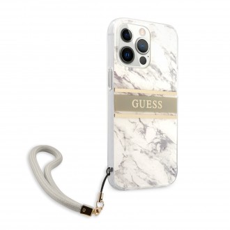 Guess TPU Marble Stripe Zadní Kryt pro iPhone 13 Pro Grey (GUHCP13LKMABGR)