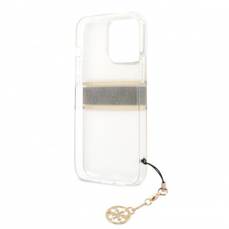 Guess PC/TPU 4G Brown Stripe Zadní Kryt pro iPhone 13 Pro Max Transparent (GUHCP13XKB4GBR)