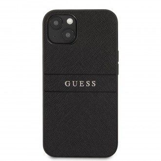 Guess PU Leather Saffiano Zadní Kryt pro iPhone 13 mini Black (GUHCP13SPSASBBK)