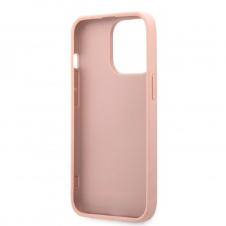 Guess PU Leather Saffiano Zadní Kryt pro iPhone 13 Pro Pink (GUHCP13LPSASBPI)