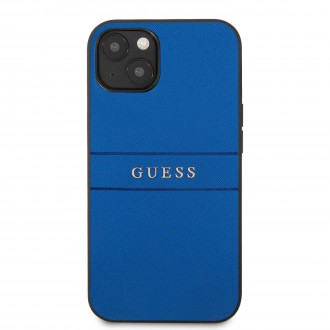 Guess PU Leather Saffiano Zadní Kryt pro iPhone 13 Blue (GUHCP13MPSASBBL)