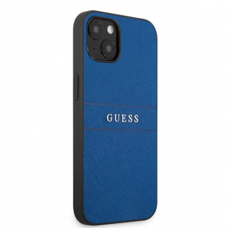 Guess PU Leather Saffiano Zadní Kryt pro iPhone 13 Blue (GUHCP13MPSASBBL)