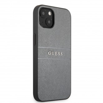 Guess PU Leather Saffiano Zadní Kryt pro iPhone 13 Grey (GUHCP13MPSASBGR)