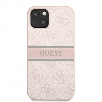 Guess PU 4G Printed Stripe Zadní Kryt pro iPhone 13 Mini Pink (GUHCP13S4GDPI)