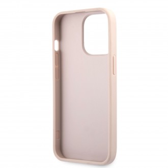 Guess PU 4G Printed Stripe Zadní Kryt pro iPhone 13 Pro Max Pink (GUHCP13X4GDPI)