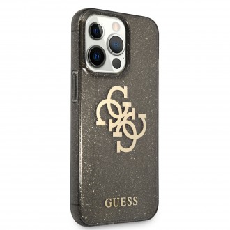 Guess TPU Big 4G Full Glitter Zadní Kryt pro iPhone 13 Pro Max Black (GUHCP13XPCUGL4GBK)