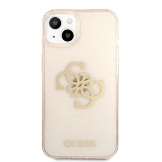 Guess TPU Big 4G Full Glitter Zadní Kryt pro iPhone 13 mini Gold (GUHCP13SPCUGL4GGO)