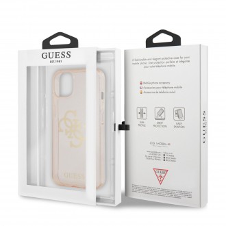 Guess TPU Big 4G Full Glitter Zadní Kryt pro iPhone 13 mini Gold (GUHCP13SPCUGL4GGO)