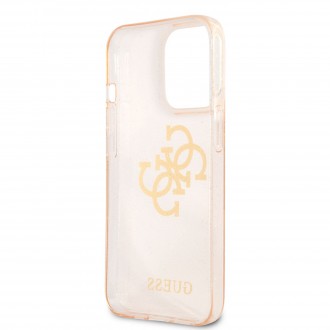 Guess TPU Big 4G Full Glitter Zadní Kryt pro iPhone 13 Pro Gold (GUHCP13LPCUGL4GGO)