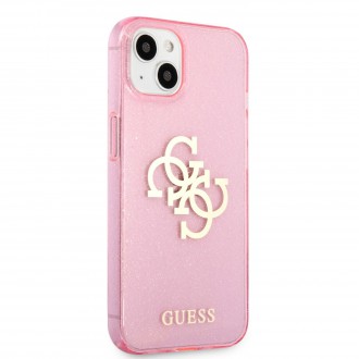 Guess TPU Big 4G Full Glitter Zadní Kryt pro iPhone 13 Pink (GUHCP13MPCUGL4GPI)