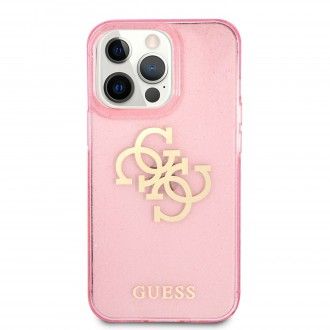 Guess TPU Big 4G Full Glitter Zadní Kryt pro iPhone 13 Pro Pink (GUHCP13LPCUGL4GPI)