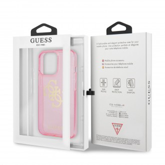 Guess TPU Big 4G Full Glitter Zadní Kryt pro iPhone 13 Pro Pink (GUHCP13LPCUGL4GPI)