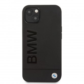 BMHCP13SSLLBK BMW Leather Hot Stamp Kryt pro iPhone 13 mini Black