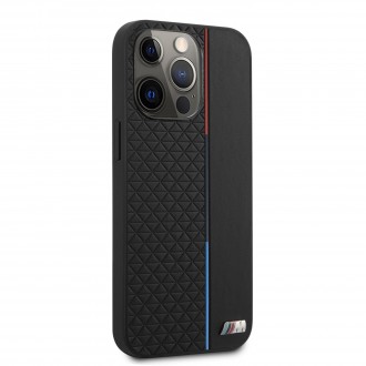 BMHCP13LTRTBK BMW PU Triangles Tricolor Line Kryt pro iPhone 13 Pro Black