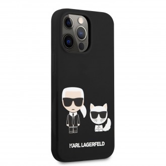 Karl Lagerfeld and Choupette Liquid Silicone Pouzdro pro iPhone 13 Pro Black (KLHCP13LSSKCK)