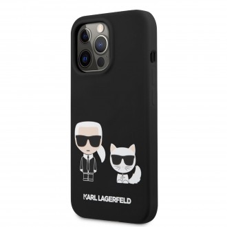 Karl Lagerfeld and Choupette Liquid Silicone Pouzdro pro iPhone 13 Pro Max Black (KLHCP13XSSKCK)
