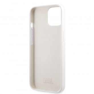 Karl Lagerfeld and Choupette Liquid Silicone Pouzdro pro iPhone 13 White (KLHCP13MSSKCW)