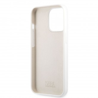 Karl Lagerfeld and Choupette Liquid Silicone Pouzdro pro iPhone 13 Pro White (KLHCP13LSSKCW)