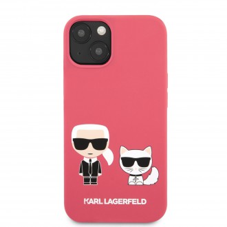 Karl Lagerfeld and Choupette Liquid Silicone Pouzdro pro iPhone 13 Red (KLHCP13MSSKCP)