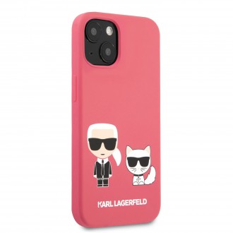 Karl Lagerfeld and Choupette Liquid Silicone Pouzdro pro iPhone 13 Red (KLHCP13MSSKCP)
