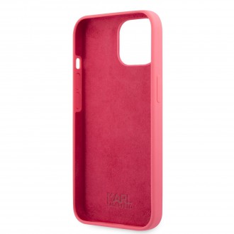 Karl Lagerfeld and Choupette Liquid Silicone Pouzdro pro iPhone 13 Red (KLHCP13MSSKCP)