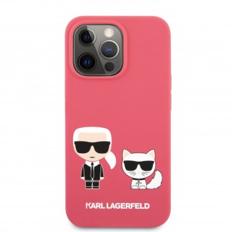 Karl Lagerfeld and Choupette Liquid Silicone Pouzdro pro iPhone 13 Pro Red (KLHCP13LSSKCP)