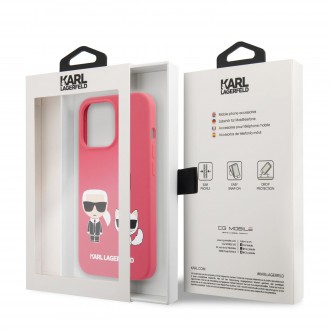 Karl Lagerfeld and Choupette Liquid Silicone Pouzdro pro iPhone 13 Pro Red (KLHCP13LSSKCP)