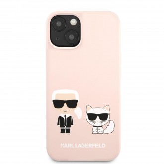 Karl Lagerfeld and Choupette Liquid Silicone Pouzdro pro iPhone 13 mini Pink (KLHCP13SSSKCI)