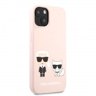 Karl Lagerfeld and Choupette Liquid Silicone Pouzdro pro iPhone 13 mini Pink (KLHCP13SSSKCI)