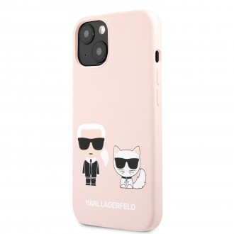 Karl Lagerfeld and Choupette Liquid Silicone Pouzdro pro iPhone 13 Pink (KLHCP13MSSKCI)