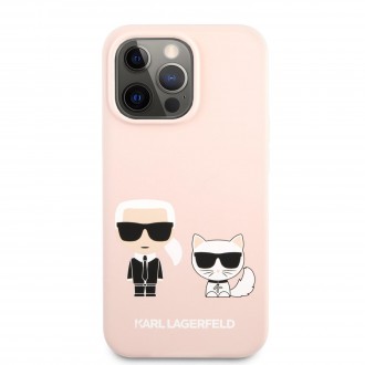 Karl Lagerfeld and Choupette Liquid Silicone Pouzdro pro iPhone 13 Pro Max Pink (KLHCP13XSSKCI)