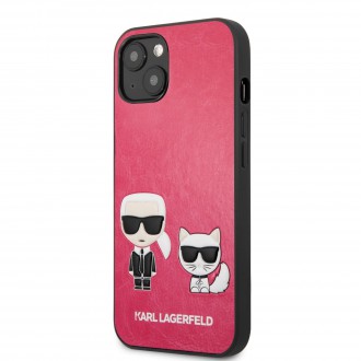 Karl Lagerfeld and Choupette PU Leather Pouzdro pro iPhone 13 Fuchsia (KLHCP13MPCUSKCP)