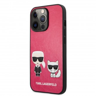Karl Lagerfeld and Choupette PU Leather Pouzdro pro iPhone 13 Pro Max Fuchsia (KLHCP13XPCUSKCP)