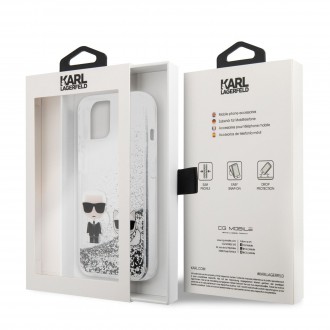 Karl Lagerfeld Liquid Glitter Karl and Choupette Kryt pro iPhone 13 Silver (KLHCP13MGKCS)