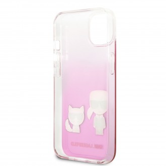 Karl Lagerfeld PC/TPU Ikonik Karl and Choupette Kryt pro iPhone 13 mini Pink (KLHCP13SCKTRP)