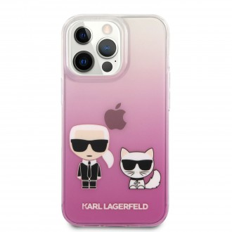 Karl Lagerfeld PC/TPU Ikonik Karl and Choupette Kryt pro iPhone 13 Pro Max Pink (KLHCP13XCKTRP)