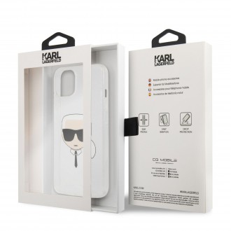 Karl Lagerfeld TPU Full Glitter Karl Head Kryt pro iPhone 13 mini Silver (KLHCP13SKHTUGLS)