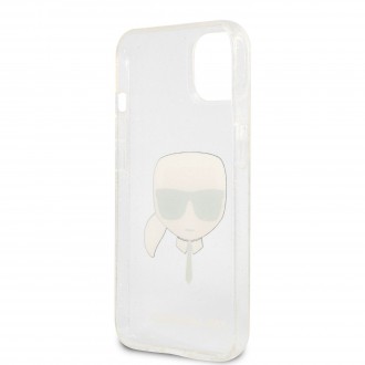 Karl Lagerfeld TPU Full Glitter Karl Head Kryt pro iPhone 13 mini Silver (KLHCP13SKHTUGLS)